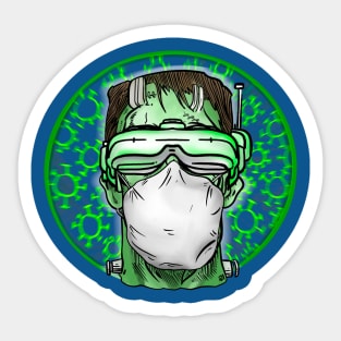 Frankenstein Monster FPV pilot, Halloween gift for FPV addict Sticker